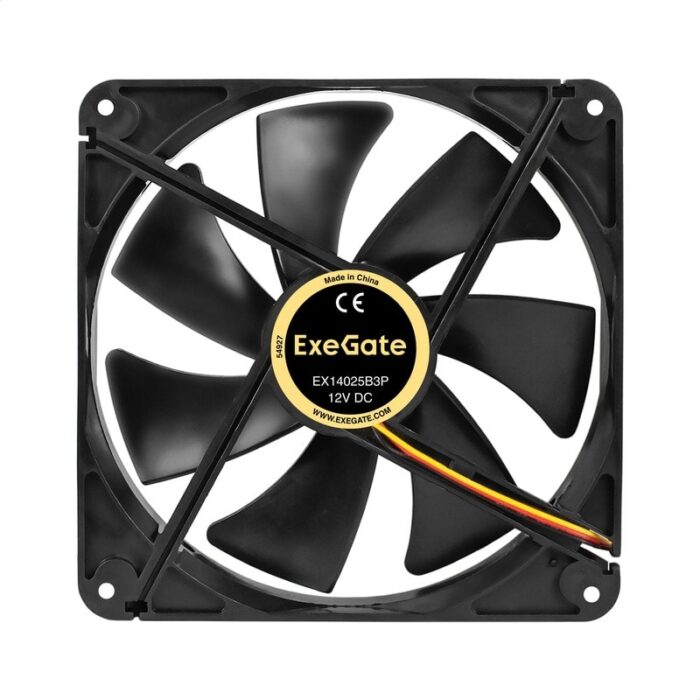 8038575218 EX297099RUS, Вентилятор 12В DC ExeGate EX14025B3P (140x140x25 мм, 2-Ball (двойной шарикоподшипник), 3pin, 1250RPM, 23dBA) Hirschmann — изображение 2