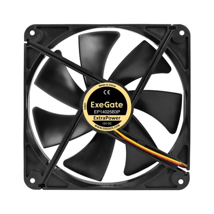 8038575219 EX297100RUS, Вентилятор 12В DC ExeGate ExtraPower EP14025B3P (140x140x25 мм, 2-Ball (двойной шарикоподшипник), 3pin, 1600RPM, 31dBA) Hirschmann — изображение 2