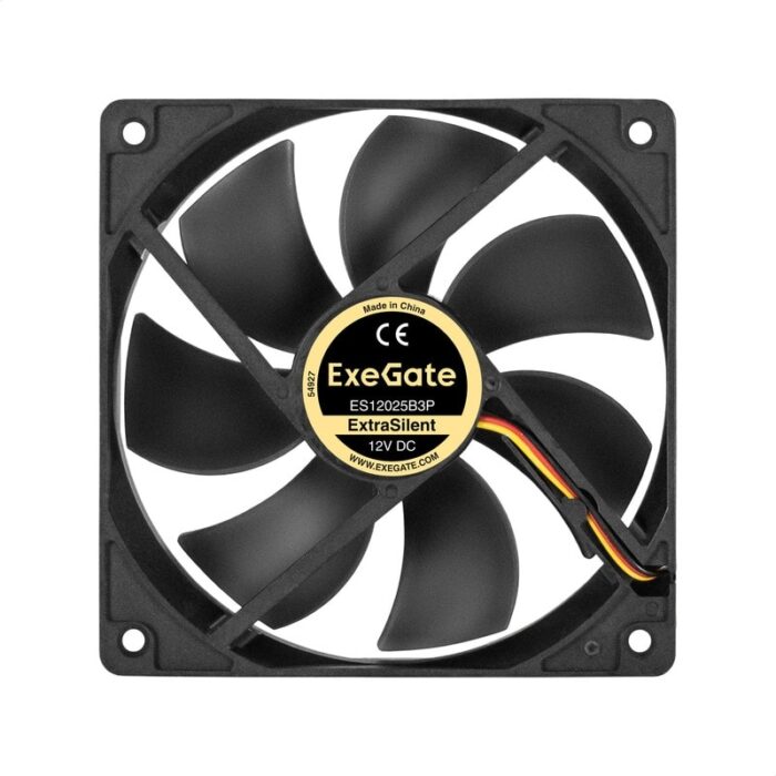 8038575126 EX295243RUS, Вентилятор 12В DC ExeGate ExtraSilent ES12025B3P (120x120x25 мм, 2-Ball (двойной шарикоподшипник), 3pin, 1300RPM, 22dBA) Hirschmann — изображение 2