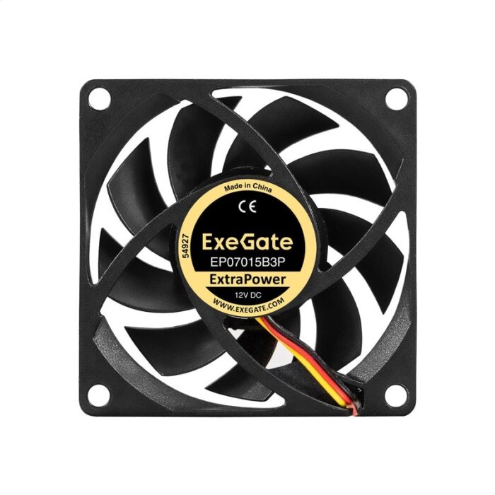 8038575170 EX297041RUS, Вентилятор 12В DC ExeGate ExtraPower EP07015B3P (70x70x15 мм, 2-Ball (двойной шарикоподшипник), 3pin, 3000RPM, 27dBA) Hirschmann — изображение 2