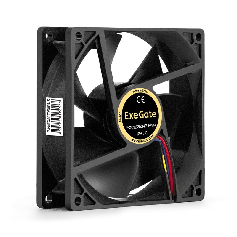 doc055499834 8038575179 EX297050RUS, Вентилятор 12В DC ExeGate EX09225S4P-PWM (92x92x25 мм, Sleeve bearing (подшипник скольжения), 4pin, PWM, 0-2100 RPM, 0-25dBA) Hirschmann — изображение 1