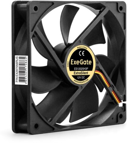 8038575185 EX297056RUS, Вентилятор 12В DC ExeGate ExtraSilent ES12025H3P (120x120x25 мм, Hydraulic bearing (гидродинамический), 3pin, 1300RPM, 22dBA) Hirschmann