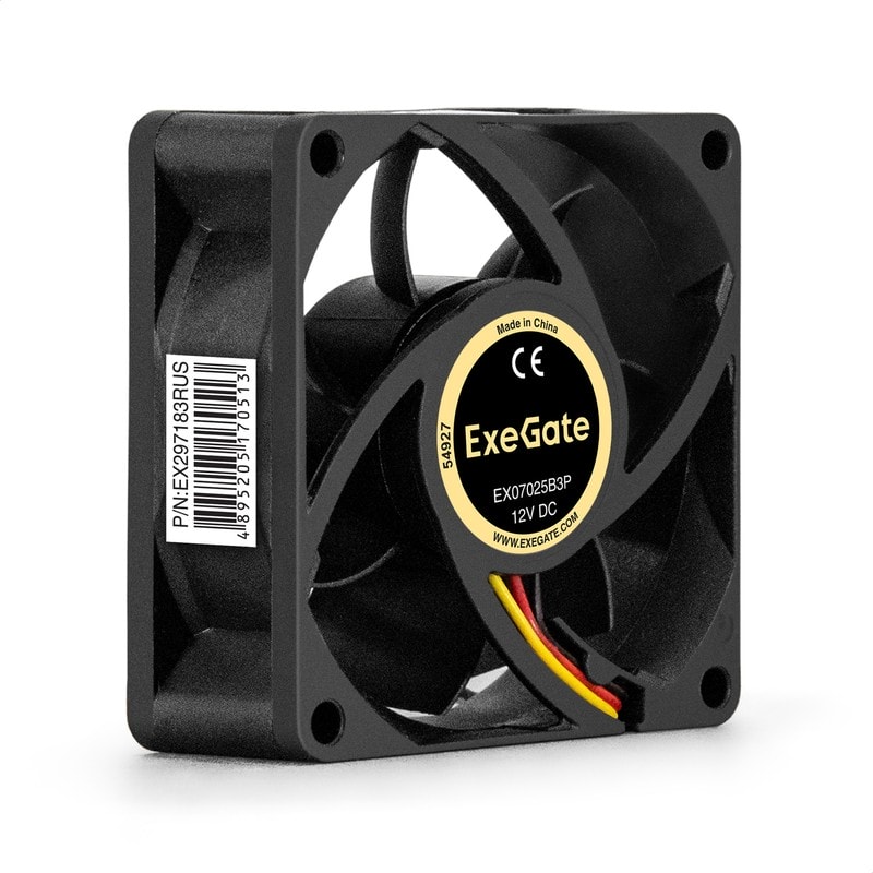 doc055500093 8038575221 EX297183RUS, Вентилятор 12В DC ExeGate EX07025B3P (70x70x25 мм, 2-Ball (двойной шарикоподшипник), 3pin, 4000RPM, 40dBA) Hirschmann — изображение 1