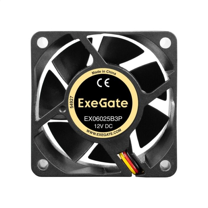 8038575165 EX297036RUS, Вентилятор 12В DC ExeGate EX06025B3P (60x60x25 мм, 2-Ball (двойной шарикоподшипник), 3pin, 3500RPM, 24dBA) Hirschmann — изображение 2