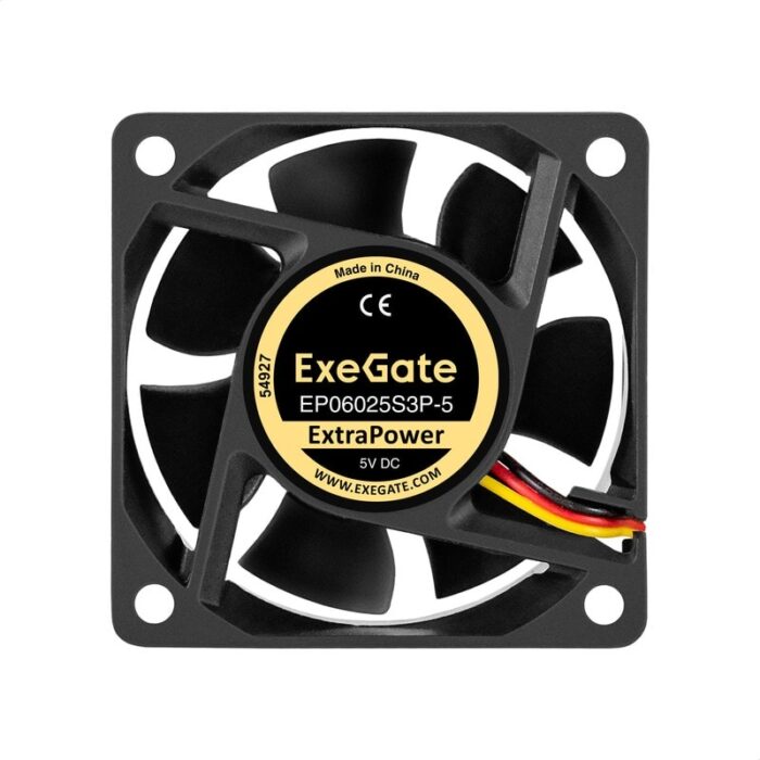 8038575138 EX297004RUS, Вентилятор 5В DC ExeGate ExtraPower EP06025S3P-5 (60x60x25 мм, Sleeve bearing (подшипник скольжения), 3pin, 4800RPM, 33dBA) Hirschmann — изображение 2