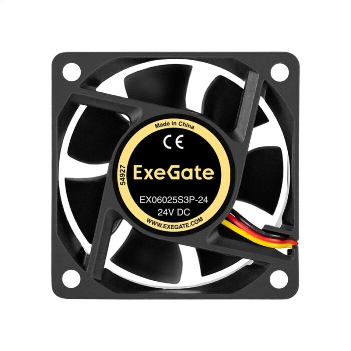 8038575200 EX297077RUS, Вентилятор 24В DC ExeGate EX06025S3P-24 (60x60x25 мм, Sleeve bearing (подшипник скольжения), 3pin, 5000RPM, 34dBA) Hirschmann — изображение 3
