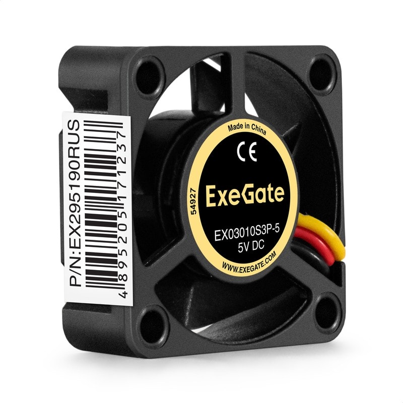 doc055702345 8038575116 EX295190RUS, Вентилятор 5В DC ExeGate EX03010S3P-5 (30x30x10 мм, Sleeve bearing (подшипник скольжения), 3pin, 9000RPM, 25dBA) Hirschmann — изображение 1