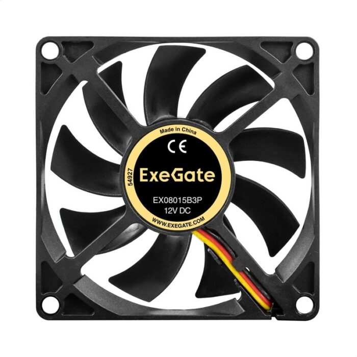 8038575171 EX297042RUS, Вентилятор 12В DC ExeGate EX08015B3P (80x80x15 мм, 2-Ball (двойной шарикоподшипник), 3pin, 2000RPM, 21dBA) Hirschmann — изображение 2