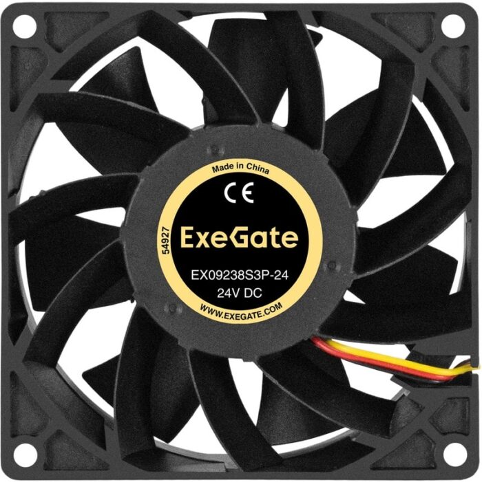 8038575211 EX297090RUS, Вентилятор 24В DC ExeGate EX09238S3P-24 (92x92x38 мм, Sleeve bearing (подшипник скольжения), 3pin, 4500RPM, 48dBA) Hirschmann — изображение 2