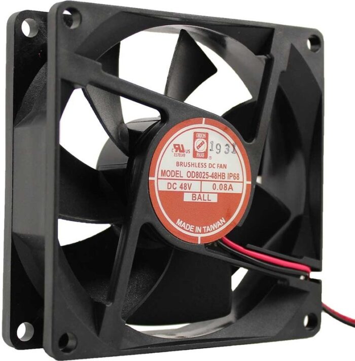 8006402464 OD8025-48HBIP68, DC Fans DC Axial Fan, 80x80x25mm, 48VDC, 40CFM, 3.8W, 0.08A, 33dBA, Ball, Wire, IP68 Hirschmann — изображение 3