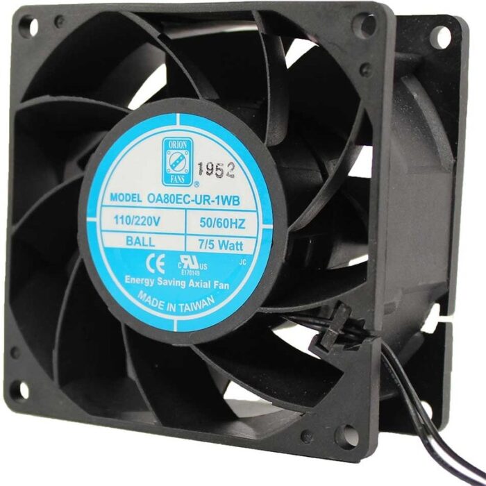 8005183908 OA80EC-UR-1WB, EC Fans EC Axial Fan, Universal Range, 80x80x38mm, 115VAC/230VAC, 38.6CFM, 0.22"H20 Hirschmann — изображение 2