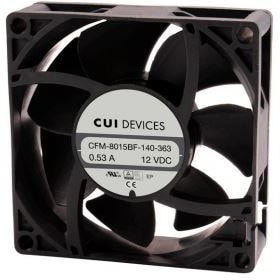 8018621919 CFM-8020BF-125-273-22, DC Fans dc axial fan 80 mm square 20 mm 12 Vdc ball 2500 RPM 24.52 CFM TSPWM Hirschmann