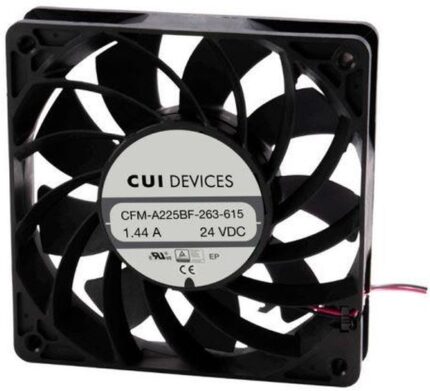 8012150545 CFM-A225BF-253-577-22, DC Fans dc axial fan 120 mm square 25 mm 24 Vdc ball 5300 RPM 169.47 CFM TSPWM Hirschmann