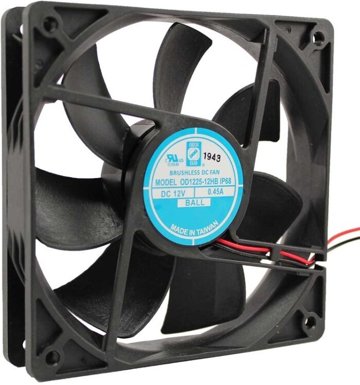 8008656463 OD1225-24HBIP68, Fan Tubeaxial 24VDC Square - 120mm L x 120mm H Ball 120.0 CFM (3.36m³/min) 2 Wire Leads Hirschmann — изображение 2