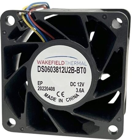 8018687866 DS0603812U2B-BT0, DC Fans DC Server Fan, 60x60x38mm, 12VDC, 78.1CFM, 4.744 InAq, 4x Wire, Tach/PWM Hirschmann