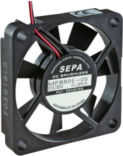 8026530331 DC axial fan, 12 V, 50 x 50 x 10 mm, 14.3 m³/h, 26 dB, ball bearing, SEPA MFB50E12 Hirschmann
