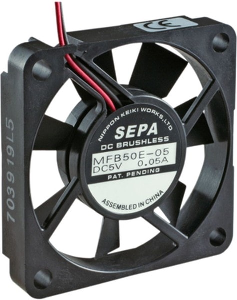doc057014761 8026530331 DC axial fan, 12 V, 50 x 50 x 10 mm, 14.3 m³/h, 26 dB, ball bearing, SEPA MFB50E12 Hirschmann — изображение 1