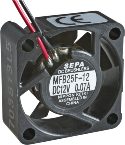 doc057023608 8026532380 DC axial fan, 12 V, 25 x 25 x 10 mm, 4.1 m³/h, 23 dB, ball bearing, SEPA MFB25F12 Hirschmann — изображение 1