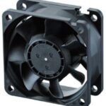 8022149408 06025SA-12P-AA-D0, DC Fans DC Tubeaxial Fan, 60x60x25mm, 12VDC, 24CFM, Rib Mount, Ball Bearing, Lead Wires Hirschmann