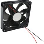 8033890354 MEC0251V3-000U-A99, Fan Tubeaxial 12VDC Square - 120mm L x 120mm H Vapo-Bearing™ 75.0 CFM (2.10m³/min) 2 Wire Leads Hirschmann