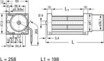 8006048440 QG030-198/12, Fan Blower, Cross Flow 12VDC Rectangular - 258mm L x 50mm H Ball 59.0 CFM (1.65m³/min) 2 Wire Leads Hirschmann — изображение 4