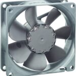 8026546915 DC axial fan, 12 V, 80 x 80 x 25 mm, 58 m³/h, 26 dB, sintec slide bearing, ebm-papst 8412 NGME Hirschmann