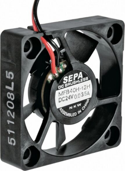 8026534030 DC axial fan, 12 V, 40 x 40 x 10 mm, 13.2 m³/h, 32 dB, ball bearing, SEPA MFB40H12H Hirschmann