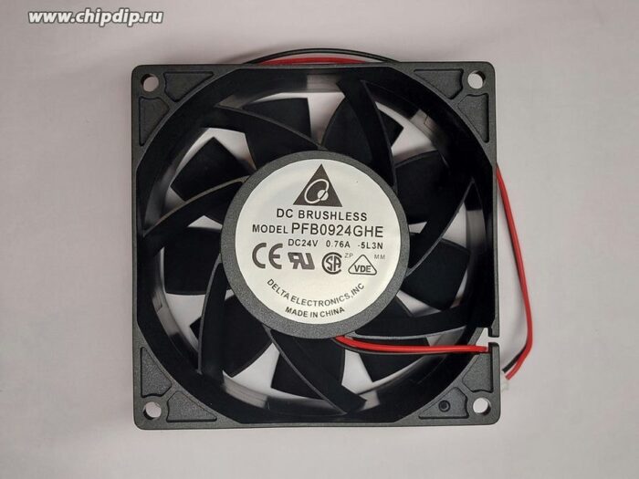 8038935757 Вентилятор Delta Electronics PFB0924GHE DC 24V 0.76A 92x38 2pin Hirschmann — изображение 2