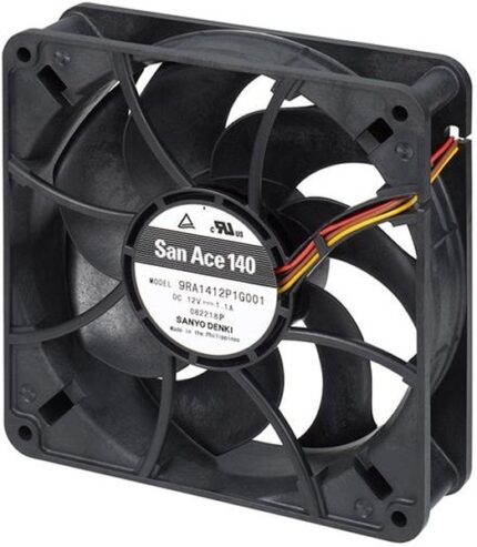 8023285373 9RA1424M1D001, DC Fans Fan, 140x140x38mm, 24VDC, Low Noise/Power, High Performance, Rib, Lock Sensor Hirschmann