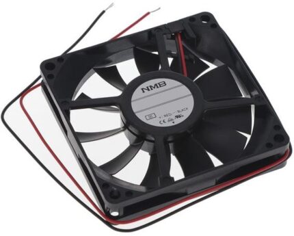 8033817235 08020SA-12K-EA-00, Fan Tubeaxial 12VDC Square - 80mm L x 80mm H Ball 31.1 CFM (0.871m³/min) 2 Wire Leads Hirschmann