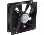 8006602244 3412NGHH, Fan Tubeaxial 12VDC Square - 92mm L x 92mm H Sintec 60.0 CFM (1.68m³/min) 2 Wire Leads Hirschmann — изображение 3
