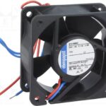 8006116603 614NHHU-286, Fan Tubeaxial 24VDC Square - 60mm L x 60mm H Ball 33.0 CFM (0.924m³/min) 2 Wire Leads Hirschmann