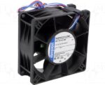 8005830614 3212J/2H4P, Fan Tubeaxial 12VDC Square - 92mm L x 92mm H Ball 165.0 CFM (4.62m³/min) 4 Wire Leads Hirschmann — изображение 4