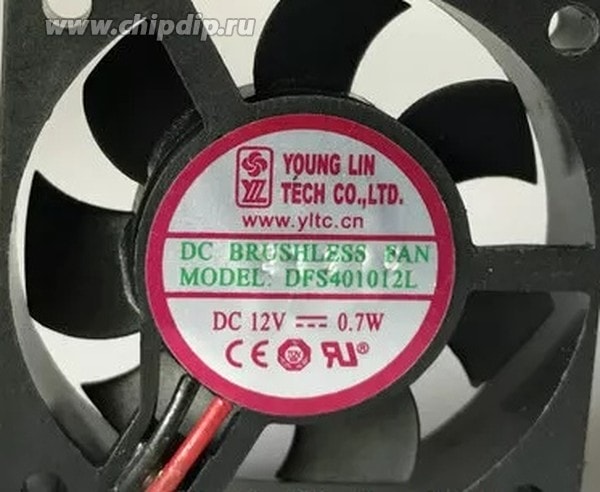 doc058105413 8041347111 Вентилятор YOUNGLIN DFS401012L 12V 0.7W 40X10 2pin Hirschmann — изображение 1