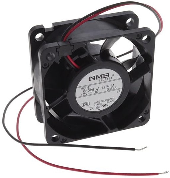 doc058192682 8034020563 06025SA-12P-EA-D0, Fan Tubeaxial 12VDC Square - 60mm L x 60mm H Ball 24.0 CFM (0.672m³/min) 2 Wire Leads Hirschmann — изображение 1