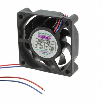 8034021011 G6015X24B-RHR, Fan Tubeaxial 24VDC Square - 60mm L x 60mm H Ball 22.0 CFM (0.616m³/min) 2 Wire Leads Hirschmann