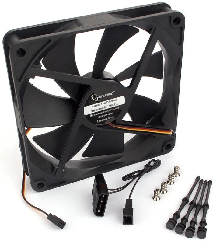 8048463201 Вентилятор Gembird S14025H-3P4M, 140x140x25, гидродин.подшипник, тихий, 3pin + Molex, провод 40см Hirschmann — изображение 9