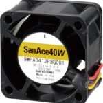 8034071148 9WPA0412H3001, Fan Tubeaxial 12VDC Square - 40mm L x 40mm H Ball 18.3 CFM (0.512m³/min) 3 Wire Leads Hirschmann