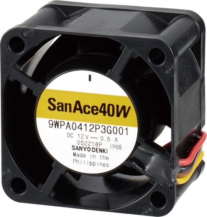 8026779809 9WPA0424P3G001, DC Fans DC Axial Fan, 40x40x28mm, 24VDC, 22.2CFM, Rib, Splash/Dust Proof, Tach/PWM, IP68 Hirschmann — изображение 2