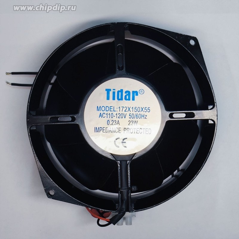 doc058738298 8041591568 Вентилятор Tidar 17055HA2BL-110V 110-120V AC 50/60Hz 0.23A 23W 172X150X55 2pin (с конденсатором) () Hirschmann — изображение 1