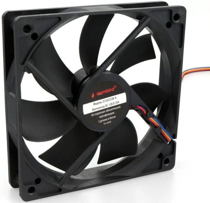 8048463376 Вентилятор Gembird D12025SM-4, 120x120x25, подшипник скольжения, 4pin, провод 30см Hirschmann — изображение 10