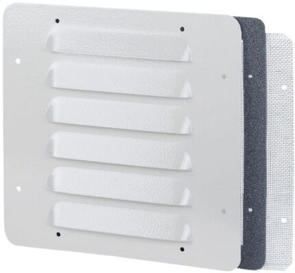 8041801184 0 348 05, Grey Steel Ventilation Louvre, Square Face Slat, 248 x 248mm Hirschmann