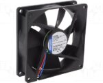 8006015397 3412NME, Fan Tubeaxial 12VDC Square - 92mm L x 92mm H Ball 42.4 CFM (1.19m³/min) 2 Wire Leads Hirschmann — изображение 3