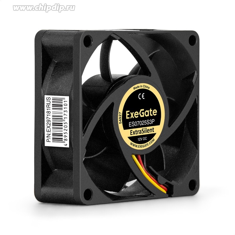 doc058956539 8038855354 EX297181RUS, Вентилятор 12В DC ExeGate ExtraSilent ES07025S3P (70x70x25 мм, Sleeve bearing (подшипник скольжения), 3pin, 2300RPM, 25dBA) Hirschmann — изображение 1