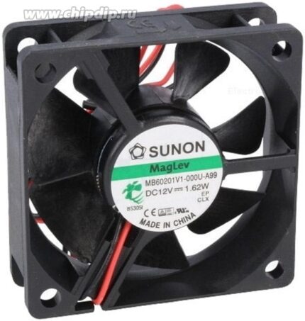 8041807662 Вентилятор SUNON MB60201V1-000U-A99 12V 0.21A 60x20 2pin Hirschmann