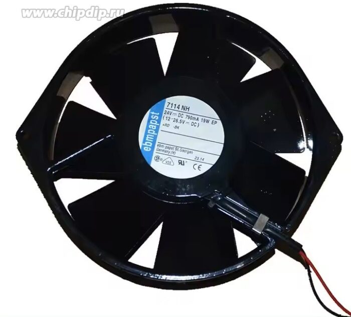 8007682025 Вентилятор Ebmpapst 7114 NH 24V DC 790mA 19W 150X38 2pin Hirschmann — изображение 4