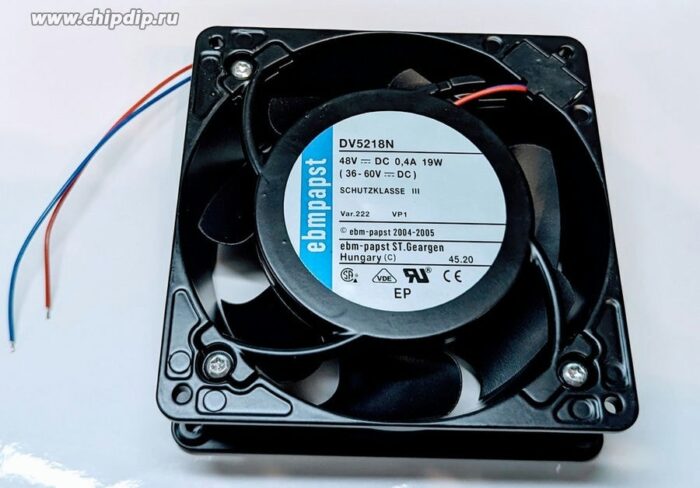 8023527481 Вентилятор Ebmpapst DV5218N DC 48V 0.4A 19W 127x38 2pin Hirschmann — изображение 4