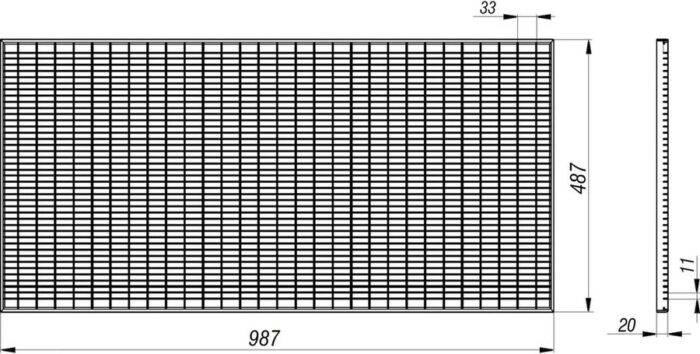 8030467424 302А, Решетка грязезащитная ANMAKS 990x490x20 мм стальная ячеистая оцинкованная 302A Hirschmann — изображение 2