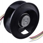 8033983386 F225G1-092-D0720, Fan Motorized Impellers 48VDC Round - 225mm Dia Ball 689.0 CFM (19.50m³/min) 4 Wire Leads Hirschmann