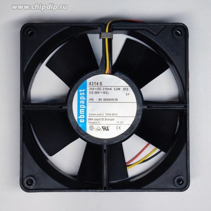 8015506579 Вентилятор Ebmpapst 4314 S 24V DC 210mA 5.0W 120X32 3pin () Hirschmann — изображение 2